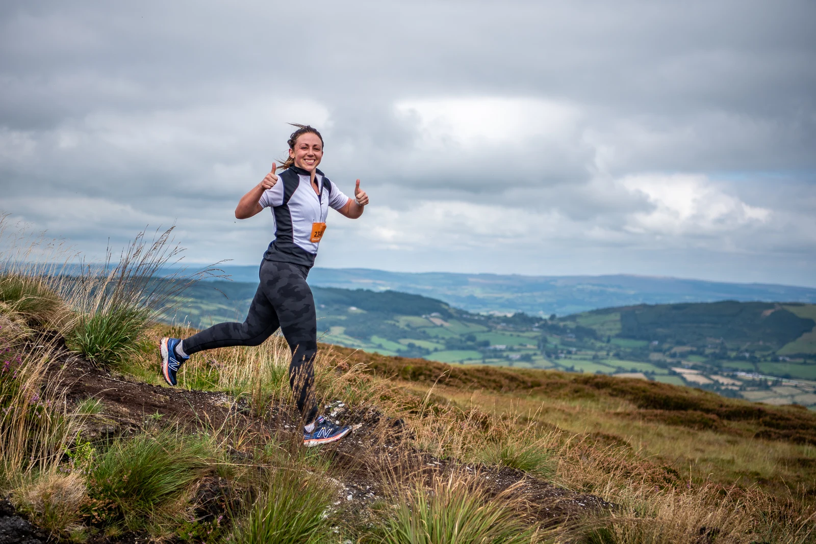 A participant enjoying a mountain trail